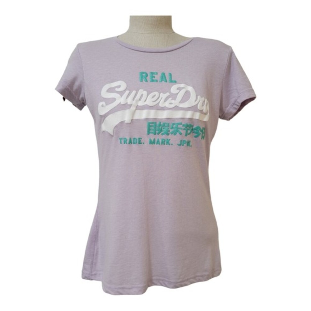 Superdry Vintage Logo Lilac Basic Graphic Tee Siz… - image 1